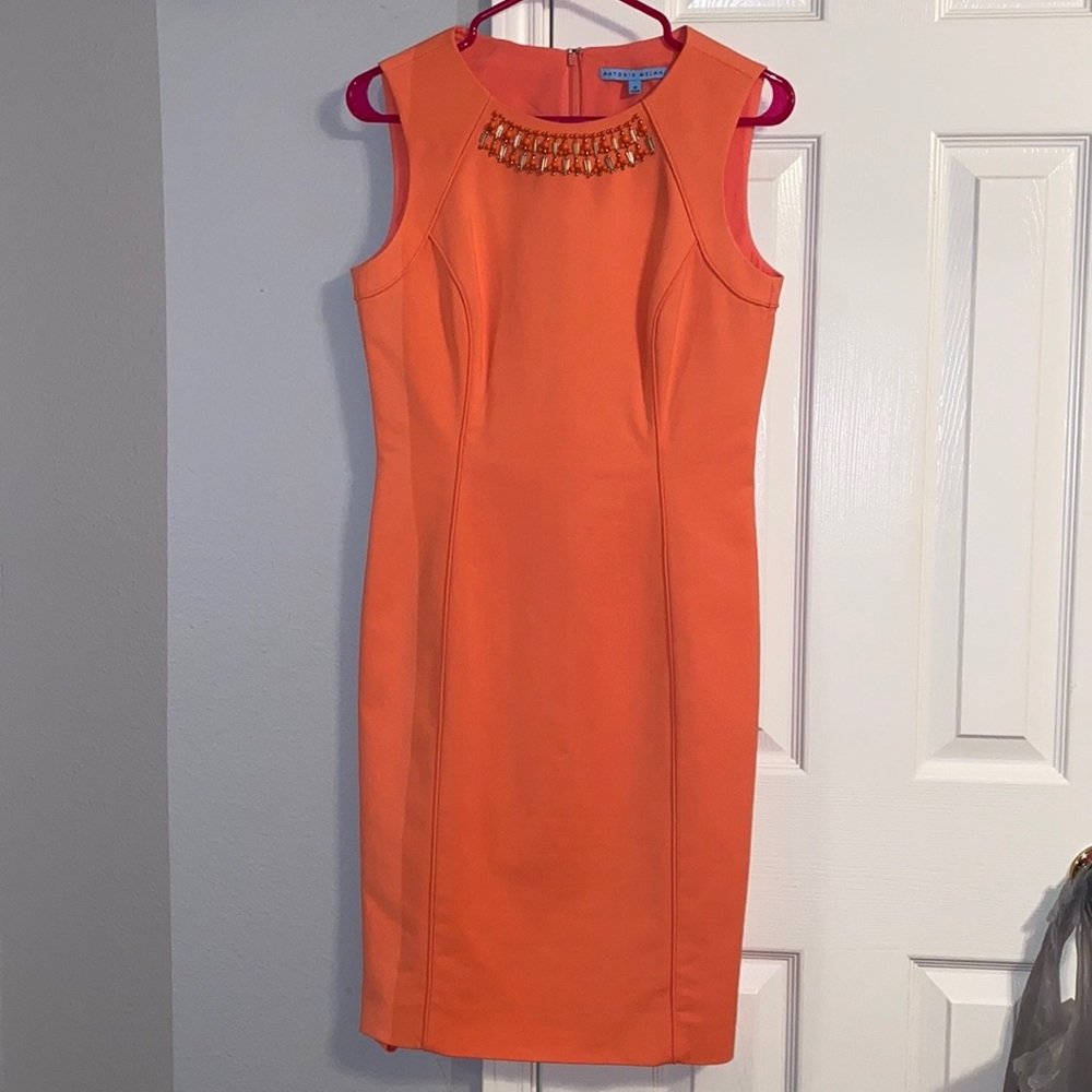 Interview/Business Style Orange Dress - Picture 1 of 3